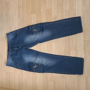 SHEIN Young Boy Flap Pocket Side Cargo Jeans Size 30